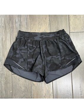 Lululemon Hotty Hot Short II *Long 4" Incognito Camo Multi Grey / Black